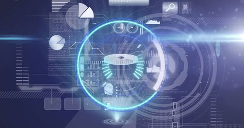 Abstract Digital Data Processing with HUD Interface - Download Free Stock Images Pikwizard.com