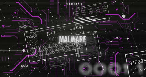 Malware Concept with Futuristic Digital Interface Elements
