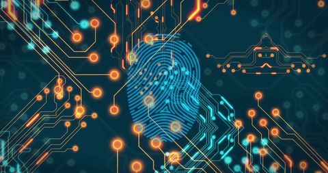 Biometric Fingerprint on Digital Circuit Board - Download Free Stock Images Pikwizard.com