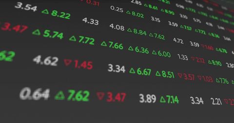 Dynamic stock market data on digital display board