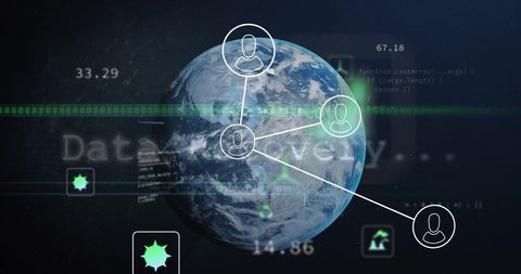 Global Data Network and Digital Communication over Globe - Download Free Stock Images Pikwizard.com