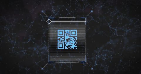 Digital QR Code on Network Connections Background - Download Free Stock Images Pikwizard.com