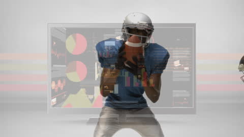 Diverse Rugby Players Analyzing Digital Data Interface