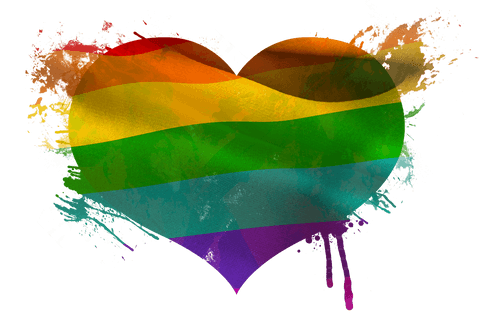 transparent heart shaped rainbow flag close-up with paint splatter - Download Free Stock Videos Pikwizard.com