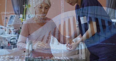 Healthcare Technology in Action with Doctor and Senior Patient