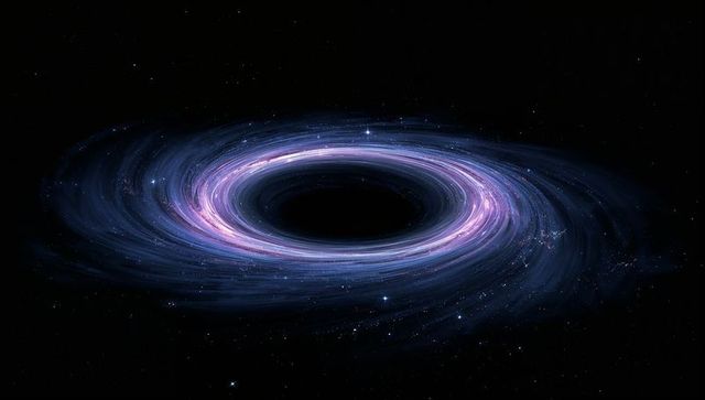Mesmerizing swirling accretion disk around black hole in deep space
