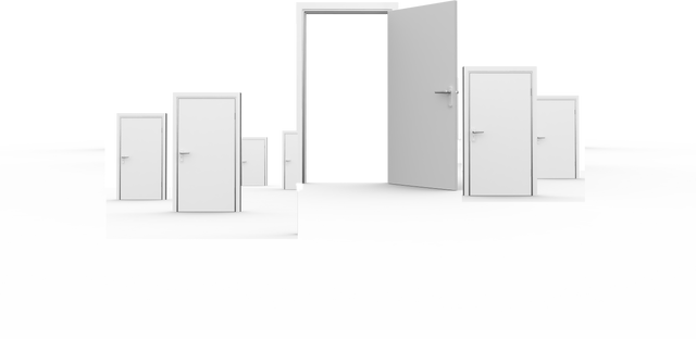 Multiple Doors on Transparent Background Symbolizing Choices - Download Free Stock Videos Pikwizard.com