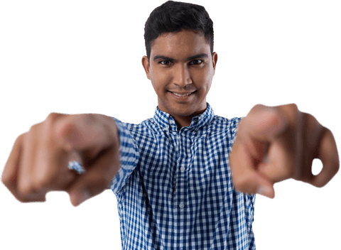 Confident Businessman Pointing with Enthusiasm Transparent Background - Download Free Stock Videos Pikwizard.com