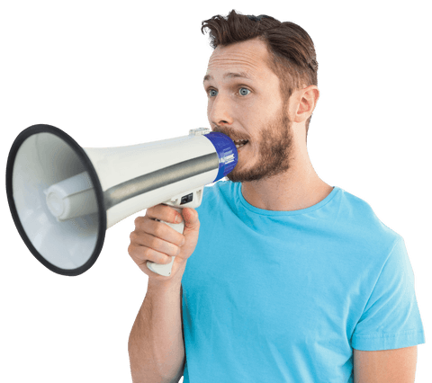 Transparent Man Using Megaphone for Announcing Attention - Download Free Stock Videos Pikwizard.com