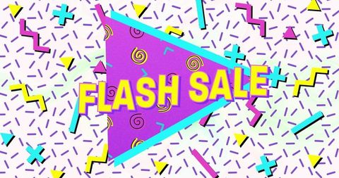 Bright Flash Sale Banner with Vibrant Geometric Background