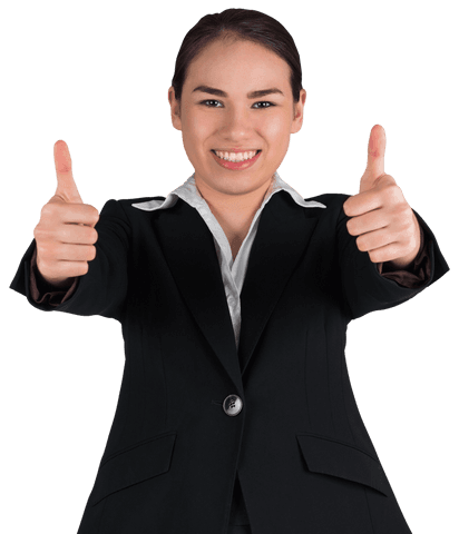 transparent cheerful businesswoman giving thumbs up - Download Free Stock Videos Pikwizard.com