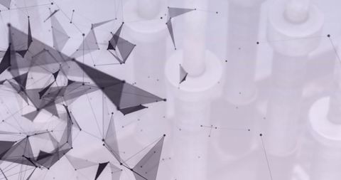 Abstract Digital Networks With Laboratory Test Tubes in Background - Download Free Stock Images Pikwizard.com