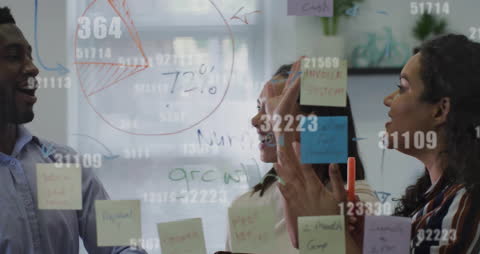 Diverse Team Collaborates with Innovative Data Visualization Techniques