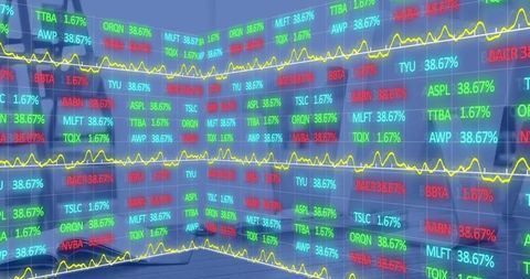 Vibrant Stock Market Panels Display Fresh Financial Data