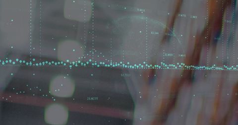 Abstract Data Visualization over Empty Warehouse Space - Download Free Stock Images Pikwizard.com