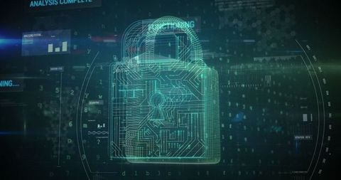Digital Security Concept with Futuristic Data Lock