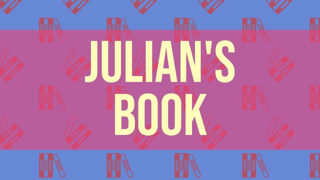 Bold 'Julian's Book' Title on Colorful Patterned Background - Download Free Stock Videos Pikwizard.com
