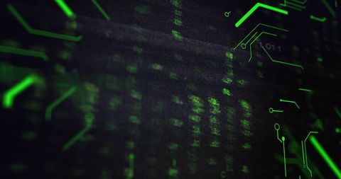 Data Processing with Digital Circuitry and Green Glow - Download Free Stock Images Pikwizard.com