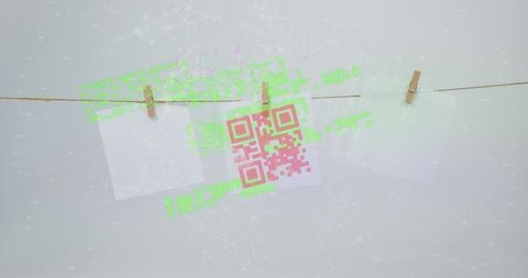 Digital interface with qr code and notes on wire
