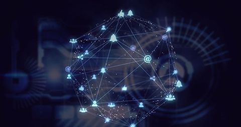 Global Digital Network of Technology Icons