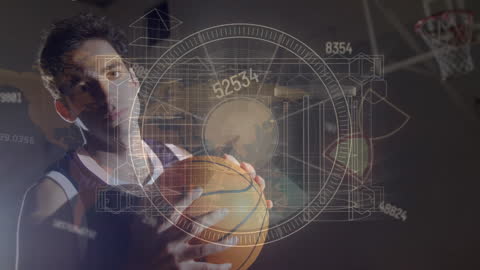 Body Detection Interface Over Man with VR Headset