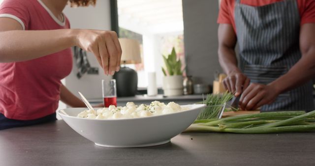 Couple Preparing Fresh Salad in Modern Kitchen - Download Free Stock Images Pikwizard.com