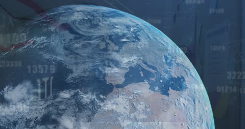 Digital Globe Overlaid with Data and Smartphone Usage