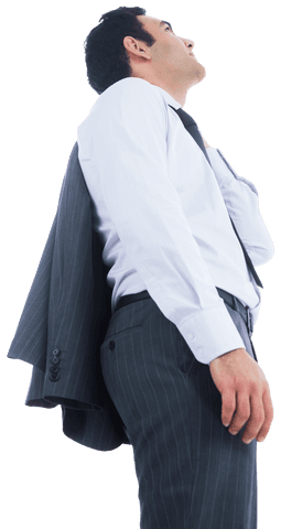confident businessman gazing upward on transparent background - Download Free Stock Videos Pikwizard.com