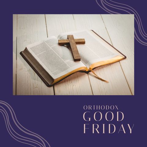 orthodox good friday tribute with bible and cross imagery - Download Free Stock Templates Pikwizard.com