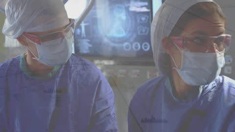 Focused Surgeons Operating with Advanced Technology Integration