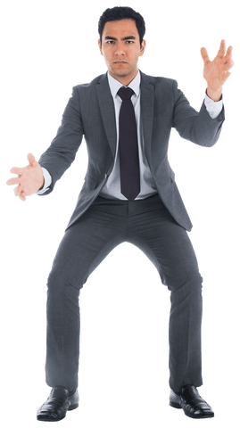 Focused Asian Businessman on Transparent Background for Professional Use