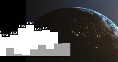 Digital Data Visualization over Night Earth from Space - Download Free Stock Images Pikwizard.com