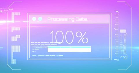Digital Data Processing Interface on Vibrant Background - Download Free Stock Images Pikwizard.com