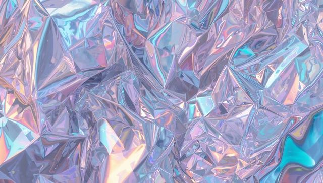 Colorful Iridescent Holographic Metallic Texture in Pastel Hues