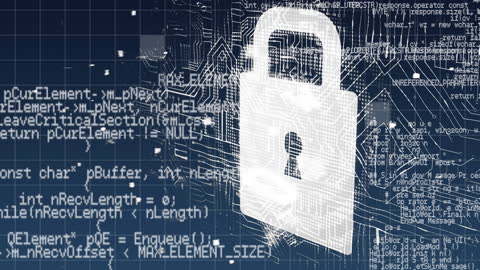 Digital Encryption and Cybersecurity Technology Concept