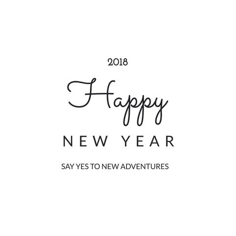 New Year 2018 Optimistic Message on White Background - Download Free Stock Templates Pikwizard.com