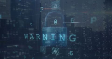 Digital Security Warning with Padlock Overlaying Cityscape - Download Free Stock Images Pikwizard.com