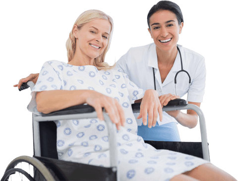 smiling doctor with patient in wheelchair on transparent background - Download Free Stock Videos Pikwizard.com