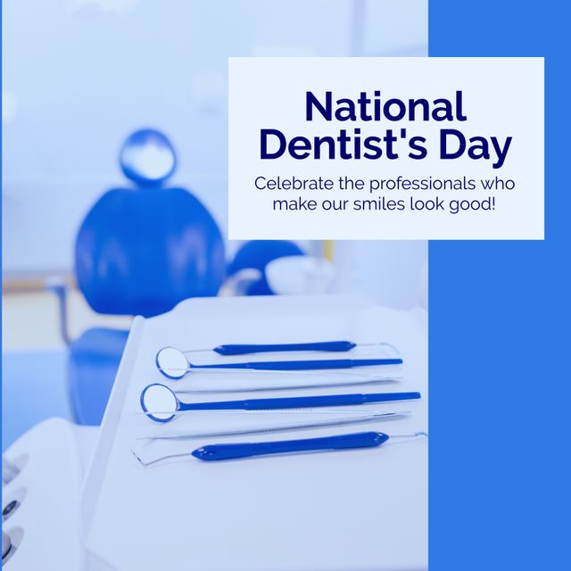 National Dentist's Day Celebration With Dental Tools in Clinic - Download Free Stock Templates Pikwizard.com