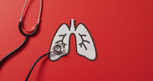 Image of close up of stethoscope with lungs on pink background - Download Free Stock Photos Pikwizard.com