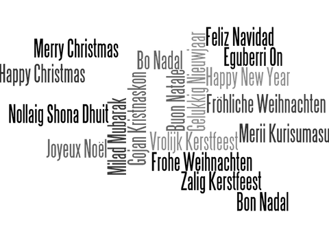 Multilingual Christmas Greetings Graphic on Transparent Background - Download Free Stock Videos Pikwizard.com