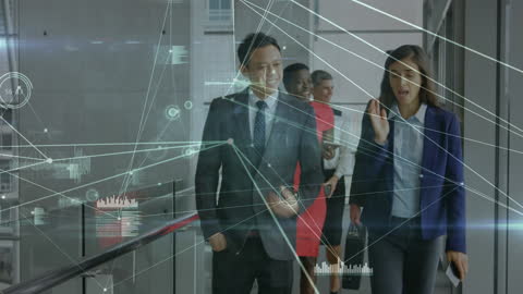 Diverse Business Team Reviewing Digital Interface at Office