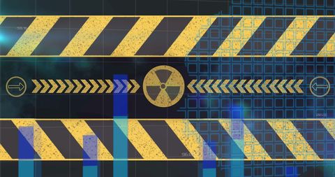 Abstract Digital Warning Icon Indicator with Bar Graph Elements - Download Free Stock Images Pikwizard.com