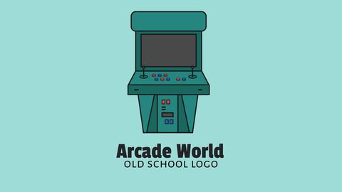 retro arcade machine logo with classic design - Download Free Stock Templates Pikwizard.com