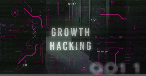 Growth Hacking Concept with Digital Binary Codes and Server Room - Download Free Stock Images Pikwizard.com