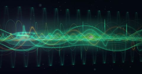 Abstract Green Waves in Digital Motion Fantasy Scape - Download Free Stock Images Pikwizard.com