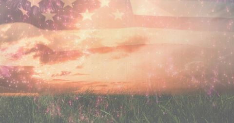 Symbolic american dream with technological overlay