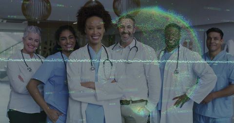 Health Professionals Presenting Futuristic Medical Innovations