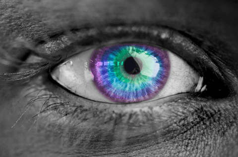 vibrant multicolored eye on transparent face gazing intently - Download Free Stock Videos Pikwizard.com