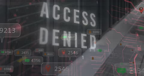 Denied Access Digital Security Concept with Server and Circuit Overlay